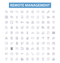 Remote Management Line Icons Signs Set