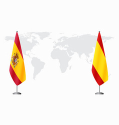 Spain And Civil Spain Flags For Official Meeting