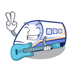 With Guitar Shinkansen Train Isolated