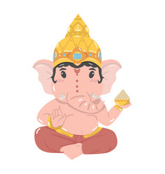 Cute Hindu God Ganesha Character