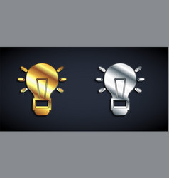 Gold And Silver Light Bulb With Concept Of Idea