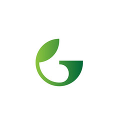 Letter G With Green Nature Leaf Logo Design