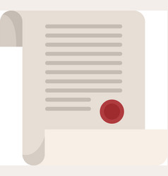 Notary Diploma Icon Flat Isolated