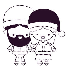 Santa Claus Couple Cartoon Full Body Man And Woman