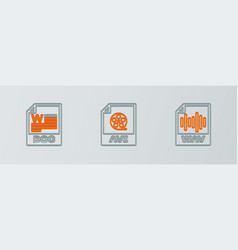 Set Line Wav File Document Doc And Avi Icon