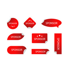 Set Red Sponsor Stickers