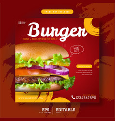 Burger Template For Social Media Advertising