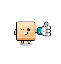 Cute Pizza Box With Social Media Thumbs Up Symbol