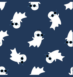 Ghost Characters In Sunglasses Halloween Pattern