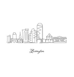 Lexington Skyline Continuous Line Drawing Hand