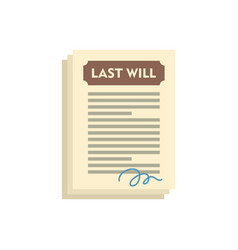 Notary Last Will Icon Flat Isolated