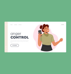 Anger Control Landing Page Template Angry Woman