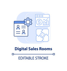 Digital Sales Rooms Light Blue Concept Icon