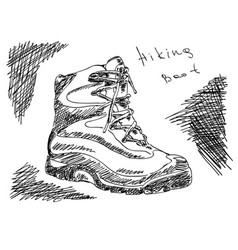 Hand Drawn Hiking Boot