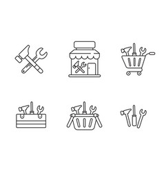 Set Of Building Material Shop Icons