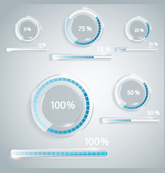 Set Of Loading Bars And Spinner Bars With Loading