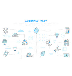 Carbon Neutrality Concept With Icon Set Template