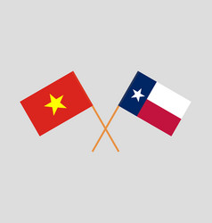 Crossed Flags Of Vietnam And The State Of Texas