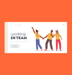 Working In Team Landing Page Template Joyful