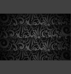 Decorative Dark Black Floral Art Background