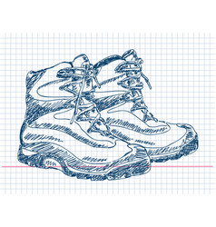 Hand Drawn Hiking Boots