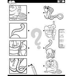 Match Cartoon Animals And Clippings Task Coloring