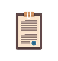 Notary Clipboard Icon Flat Isolated