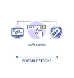 Traffic Sources Concept Icon Visitors Attraction