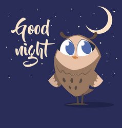 Cute Animals Cartoon Adorable Owl Moon And Stars