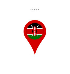 Teardrop Map Marker With Flag Of Kenya Flat