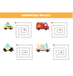 Tracing Lines For Kids Cartoon Transportation