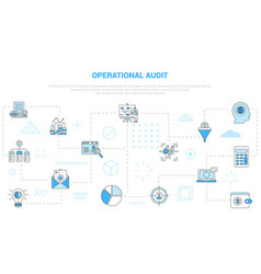 Operational Audit Concept With Icon Set Template