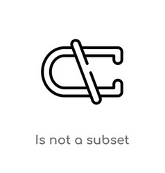 Outline Is Not A Subset Icon Isolated Black