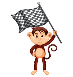 A Monkey Waving Checkered Flag