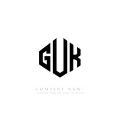 Guk Letter Logo Design With Polygon Shape