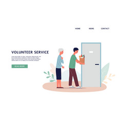 Web Page With Social Worker Helping Senior Woman