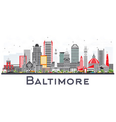 Baltimore Maryland City Skyline With Gray