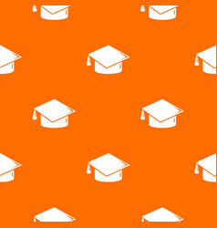 Graduation Cap Pattern Orange