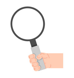 Hand Holding Magnifying Glass Flat