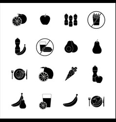 Set Of Simple Healthy Eating Icons