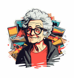 An Old Woman With Glasses Portrait Of Elderly