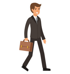 Businessman Walking On Work Meeting With Briefcase