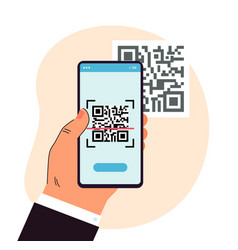 Man Scanning Qr-code With Mobile Phone