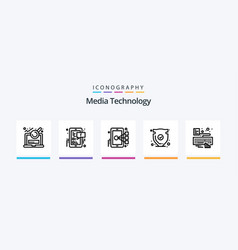 Media Technology Line 5 Icon Pack Including Trust