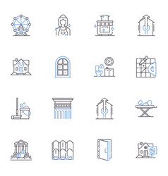 Property Funds Line Icons Collection Real Estate