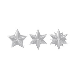 3d Silver Stars On White Background