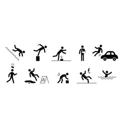 Accident Pictogram Man Icon Car Injury