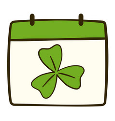 Calendar With Clover St Patricks Day Flat Icon