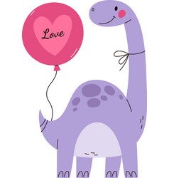 Dinosaur With Love Balloon