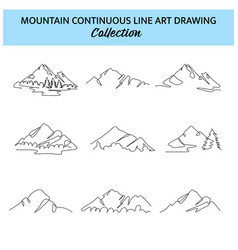 Mountains Drawing Modern Flat